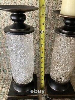 Uttermost Crystal Palace Candleholder. Pair- brushed brass