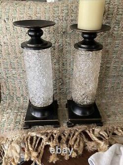 Uttermost Crystal Palace Candleholder. Pair- brushed brass