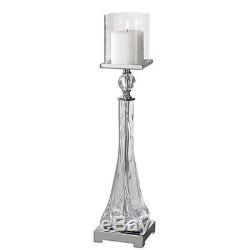 Uttermost Grancona Glass Candleholder Transitional Candle Holder / Lantern