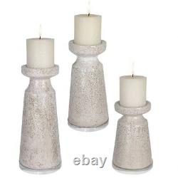 Uttermost Kyan 11.25 Inch Candle Holder (Set of 3) Ombre/Light Antique