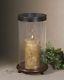 Uttermost Layla Candle Holder Antiqued Hickory 19243