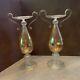 Venetian Glass Candle Holder Yellow Tint Beautiful Bombay Set Of 2