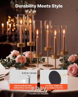 VEVOR 18 pcs Hurricane Candle Holders Gold Metal Stand Wedding Centerpieces