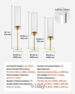 VEVOR 18 pcs Hurricane Candle Holders Gold Metal Stand Wedding Centerpieces VEVOR 18 pcs Hurricane Candle Holders Gold Metal Stand Wedding Centerpieces