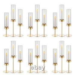 VEVOR 18 pcs Hurricane Candle Holders Gold Metal Stand Wedding Centerpieces