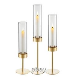 VEVOR 18 pcs Hurricane Candle Holders Gold Metal Stand Wedding Centerpieces