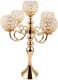 Vincigant 5 Arms Gold Candelabra / Crystal Candle Holders For Wedding Home Holid