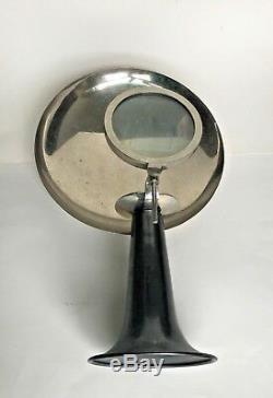 VINTAGE Medical CANDLE HOLDER With Concave REFLECTOR & MAGNIFYING GLASS Rare