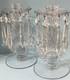 Vintage Sunburst Crystal Glass Candle Holder Candlesticks With Crystal Prisms