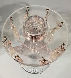 VINTAGE SUNBURST Crystal Glass Candle Holder Candlesticks with Crystal Prisms