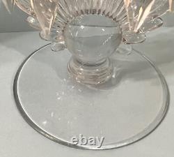 VINTAGE SUNBURST Crystal Glass Candle Holder Candlesticks with Crystal Prisms