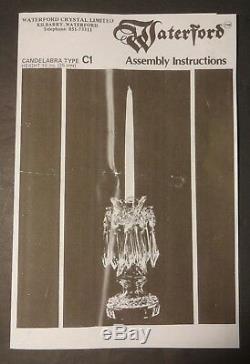 VINTAGE Waterford Crystal C1 (1980-) Candelabra Candlestick Holder 10 In Box