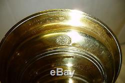 VIRGINIA METAL CRAFTERS BLENKO Pricket Brass Candle Holder GLASS HURRICANE