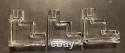 VTG 3 MMA Metropolitan Museum of Art Glass Crystal Candle Holders WILBER ORME