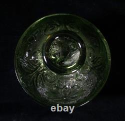 VTG Indiana Glass Fairy Lamp Pedestal Tiara Spruce Green Sandwich EC HTF (CB6)