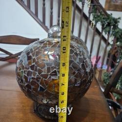 VTG Mosaic Glass Hand Made chain hanging candle holder beautiful pair