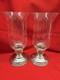 Vtg Pair Wallace Sterling Candle Holders With Etched Glass Chimneys