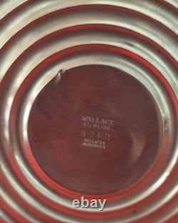 VTG PAIR WALLACE STERLING CANDLE HOLDERS With ETCHED GLASS CHIMNEYS