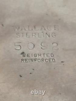 VTG PAIR WALLACE STERLING CANDLE HOLDERS With ETCHED GLASS CHIMNEYS