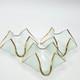 Vtg Set Of 3 Signed Annie Glass Gold Rimmed Frosted Handkerchief Candle Holders