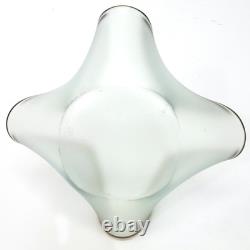 VTG Set of 3 Signed Annie Glass Gold Rimmed Frosted Handkerchief Candle Holders