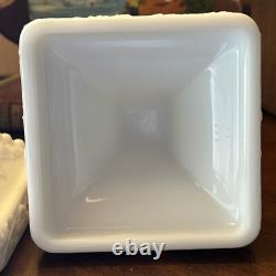 VTG Uranium White Slag Milk Glass Candle Stick Holders