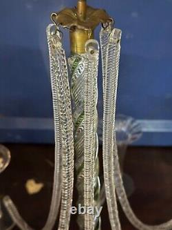 VTG hand blown twisted glass Crystal Candelabra/Candle Holder 19 tall