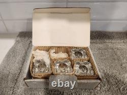 Val Saint Lambert Crystal Glass Cube Candle HolderSet of 4