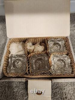 Val Saint Lambert Crystal Glass Cube Candle HolderSet of 4