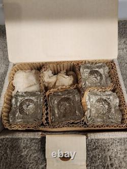 Val Saint Lambert Crystal Glass Cube Candle HolderSet of 4