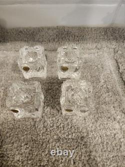Val Saint Lambert Crystal Glass Cube Candle HolderSet of 4
