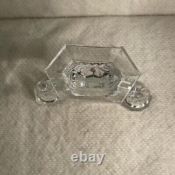 Val St. Lambert Imperial Clear Crystal 2 Branch Candlestick Holders Facet Base