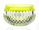 Val St Lambert Light Green Cut To Clear Crystal Tea Light Votive Candle Holder