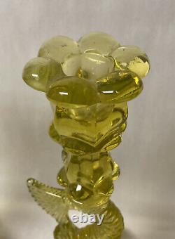 Vaseline Uranium Imperial Glass Fish Dolphin Candlesticks Candle Holders MMA