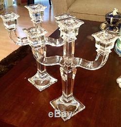 VerRosenthal Versace 3 Arm Crystal Glass Candelabra's