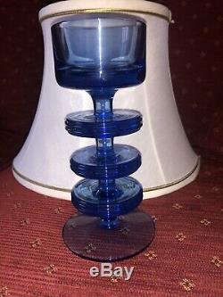 Very Rare Wedgwood Sheringham RSW Sapphire Blue 3 ring candle Stick