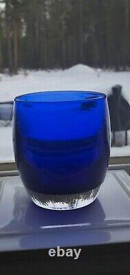 Very rare cobalt blue Lady Di glassybaby with original sticker attatched. New