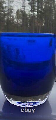 Very rare cobalt blue Lady Di glassybaby with original sticker attatched. New