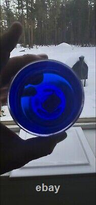 Very rare cobalt blue Lady Di glassybaby with original sticker attatched. New