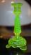 Victorian Vaseline Glass Candlestick Candle Hold? R Footed Twisted Swirl Stem 9'