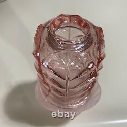 Viking Fairy Lamp Pink Cabbage Leaf Pattern 6.5 Tall