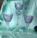 Viking Glass Bouquet Of Roses 3 Amethyst Peg Votive Candle Holders On Clear Stem