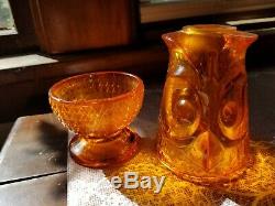 Viking Orange Owl Fairy Lamp Glimmer Glass Candle Holder