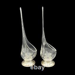 Viking Taperglow 10 Plus. 75 Sterling Silver Base Swung Glass Candle Holders