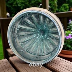Vintage 16 Caged Mouth Blown Cast Iron Bubble Glass Onion Shaped Candle Holder