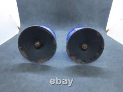 Vintage 1960's Erik Hoglund MCM Blue Glass & Iron Candle Holders Set of 2
