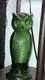 Vintage 1970's Italian Green Owl Glass Lamp Light Candle Scone 11.25
