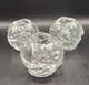 Vintage 1970s Orrefors Ice Ball Glass Candle Holders Set Of 3 Mcm Swedish Orbs