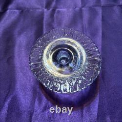 Vintage 1980's Blenko Ice Glass Mushroom Candle Holders Light Aqua Blue Set Of 3