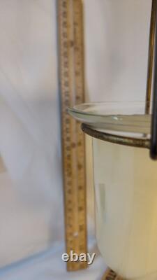 Vintage 3 Hanging Votive Candle Holder Lantern Rot iron Heavy Stand Thick Glass